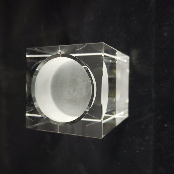 Oleg Cassini Fine Crystal Votive Candle Holder Geometric Modern - Picture 2 of 7